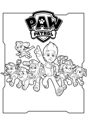 All Paw Patrol Characters Coloring Page